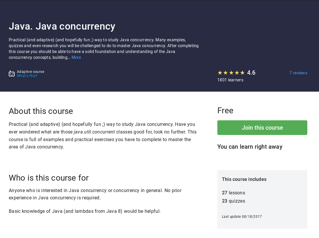 Java Concurrency Course
